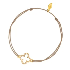 Glücksarmbändchen Kleeblatt, Zirkonia, 18 K Gelbgold vergoldet,-LEAF Sale