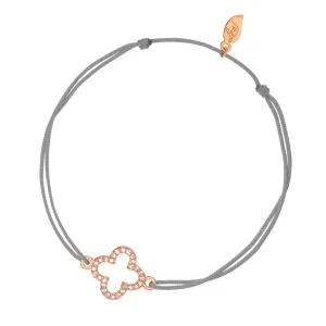 GlĂŒcksarmbĂ€ndchen Kleeblatt, Zirkonia, 18 K Rosegold vergoldet,-LEAF Best
