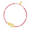 Glücksbändchen Ananas, Gelbgold vergoldet-LEAF Outlet