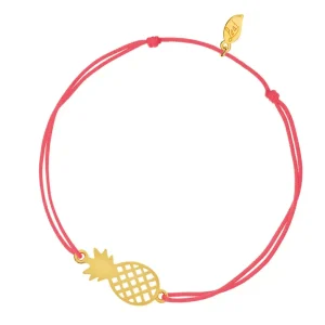 Glücksbändchen Ananas, Gelbgold vergoldet-LEAF Outlet