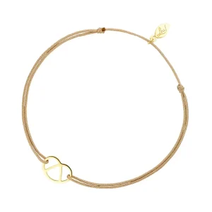 Glücksbändchen "Brezn", 18 K Gelbgold vergoldet,-LEAF Fashion