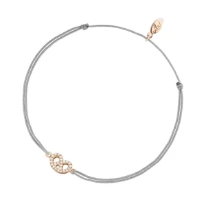 Glücksbändchen "Brezn" mit Zirkonia, 18 K Rosegold vergoldet,-LEAF Sale