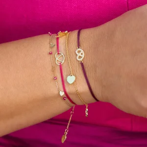 Glücksbändchen "Brezn" mit Zirkonia, 925 Sterlingsilber,-LEAF Online