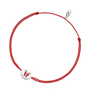 Glücksbändchen "Dirndl", 925 Sterlingsilber, Rot-LEAF Fashion