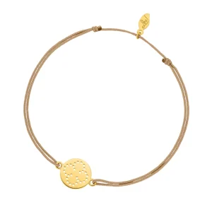 Glücksbändchen Disc CLOVER, Gelbgold vergoldet,-LEAF Clearance