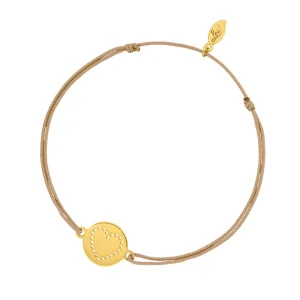 Glücksbändchen Disc HEART, Gelbgold vergoldet,-LEAF Sale