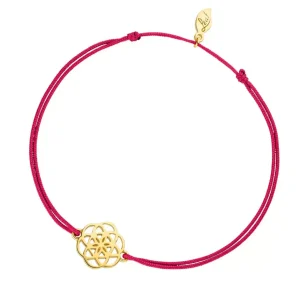 Glücksbändchen Flower of Life, 18K Gelbgold vergoldet, Fuchisa-LEAF Fashion