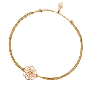 Glücksbändchen Flower of Life, 18K Rosegold vergoldet,-LEAF Best