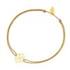 Glücksbändchen Heart Flower, 18 K Gelbgold vergoldet,-LEAF New