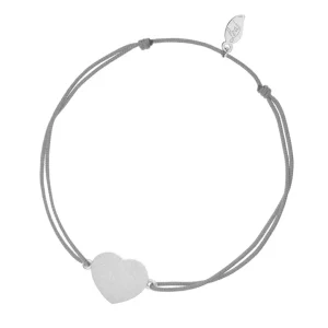 Glücksbändchen Heart-Disc, matt, Silber,-LEAF Outlet
