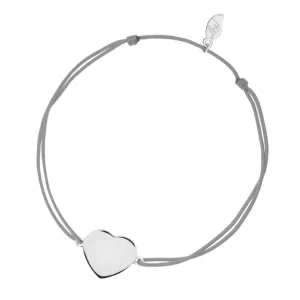 Glücksbändchen Heart-Disc, matt, Silber,-LEAF Outlet