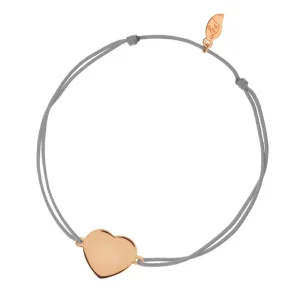 Glücksbändchen Heart-Disc, matt, Roségold vergoldet,-LEAF Clearance