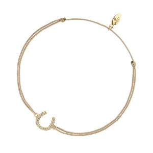 Glücksbändchen Hufeisen, 18 K Gelbgold vergoldet,-LEAF New
