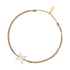 GlĂŒcksbĂ€ndchen Flower, 18 K Gelbgold vergoldet,-LEAF Fashion