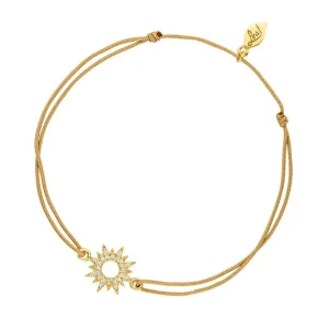 Glücksbändchen Sparkling Sun, 18 K Gelbgold vergoldet,-LEAF Online