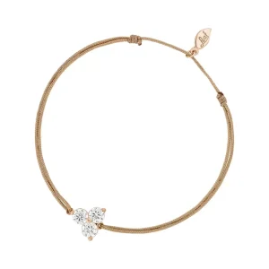 Glücksbändchen Triple Zirkonia,18 K Rosegold vergoldet,-LEAF Fashion