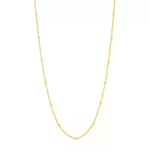 Gliederkette mit Kugeln, 55cm, 18 Karat Gelbgold vergoldet-LEAF Clearance