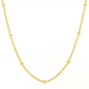 Gliederkette mit Kugeln, 55cm, 18 Karat Gelbgold vergoldet-LEAF Clearance