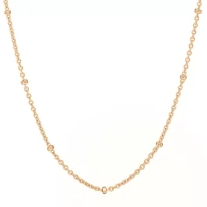 Gliederkette mit Kugeln, 55cm, 18 Karat Rosegold vergoldet-LEAF Discount