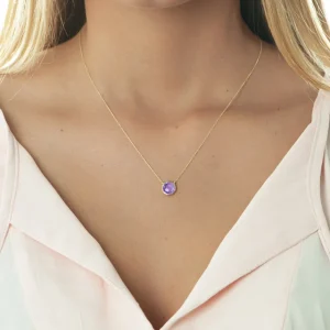 Halskette Amethyst, 14 Karat Gelbgold-LEAF Clearance