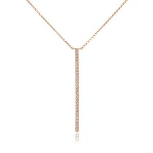 Halskette Bar Diamanten, 18 Karat Rosegold-LEAF Outlet