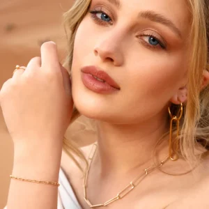 Halskette BIG SQUARE, 18 Karat Rosegold-LEAF Best
