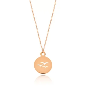 Halskette Birds, 14 Karat Rosegold-LEAF New