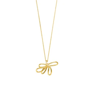 Halskette Blossom, 18 Karat Gelbgold vergoldet-LEAF Outlet