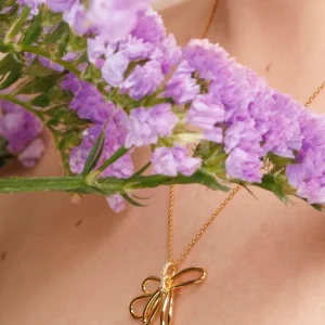 Halskette Blossom, 18 Karat Gelbgold vergoldet-LEAF Outlet