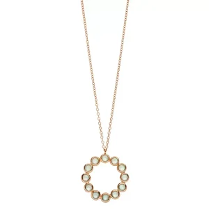 Halskette Bohemian, 18 Karat Rosegold vergoldet, Aqua Calzedon-LEAF Hot