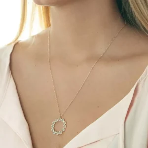 Halskette Bohemian, 18 Karat Rosegold vergoldet, Aqua Calzedon-LEAF Hot