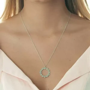 Halskette Bohemian, 925 Sterlingsilber, Aqua Calzedon-LEAF Fashion