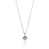 Halskette Cabochon, Blauer Topas, 14 Karat Weißgold-LEAF Clearance