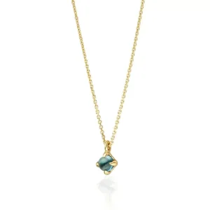 Halskette Cabochon, Blauer Topas, 14 Karat Gelbgold-LEAF Online
