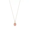 Halskette Cabochon II, 14 Karat Rosegold, Rosenquarz-LEAF Discount