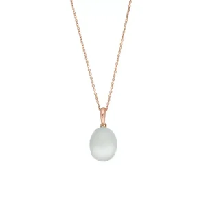 Halskette Cabochon II, 14 Karat Rosegold, Sea Blue Chalzedon-LEAF Discount