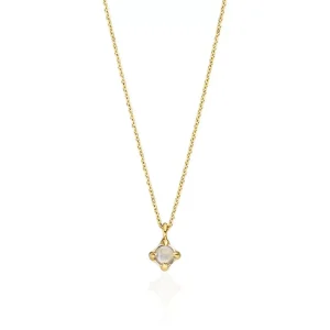 Halskette Cabochon, Mondstein, 14 Karat Gelbgold-LEAF Sale