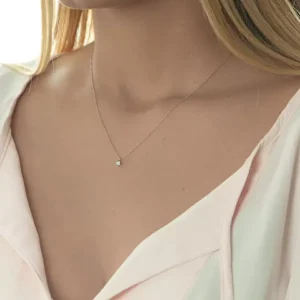 Halskette Cabochon, Mondstein, 14 Karat Rosegold-LEAF Hot