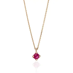 Halskette Cabochon, Rubin, 14 Karat Rosegold-LEAF Online
