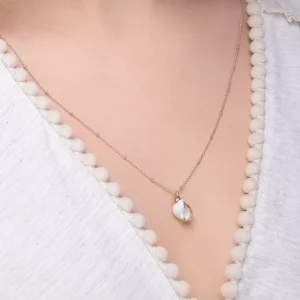Halskette Canarium Sea Snail, 18 Karat Rosegold vergoldet-LEAF Discount