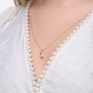 Halskette Canarium Sea Snail, 18 Karat Rosegold vergoldet-LEAF Discount