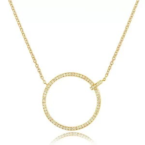 Halskette Circle Groß mit Diamanten, 18 Karat Gelbgold-LEAF Discount