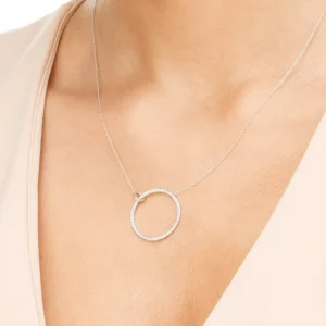 Halskette Circle Groß mit Diamanten, 18 Karat Weißgold-LEAF Best