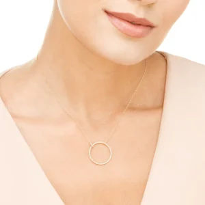 Halskette Circle Groß mit Diamanten, 18 Karat Gelbgold-LEAF Discount