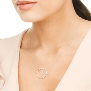 Halskette Circle Groß mit Diamanten, 18 Karat Weißgold-LEAF Best