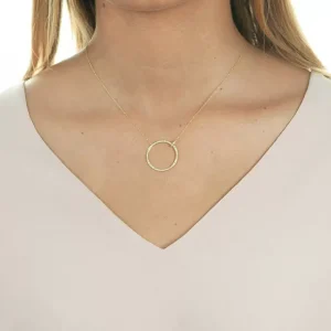 Halskette Circle Groß mit Diamanten, 18 Karat Gelbgold-LEAF Discount