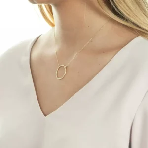 Halskette Circle Groß mit Diamanten, 18 Karat Gelbgold-LEAF Discount