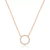 Halskette Circle mit Diamanten, 18 Karat Rosegold-LEAF Fashion