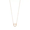 Halskette Circle mit Zirkonia, 18 Karat Rosegold vergoldet-LEAF Outlet