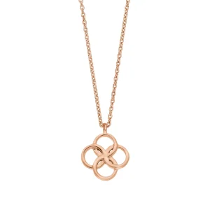 Halskette Clover Charm, 18 Karat Rosegold vergoldet-LEAF Best